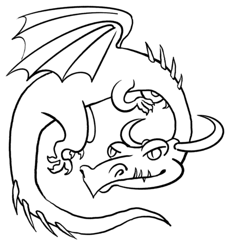 Dragon With A Horn Coloring Page